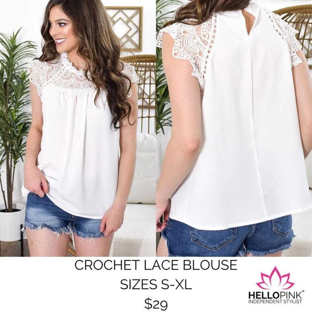 Crochet Lace Blouse - White